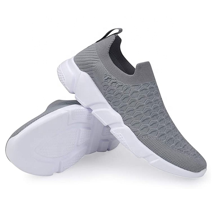 China New Fashion Style Hot Sales Men Women Sneakers Knitted Fabric Lightweight Casual Shoes Men